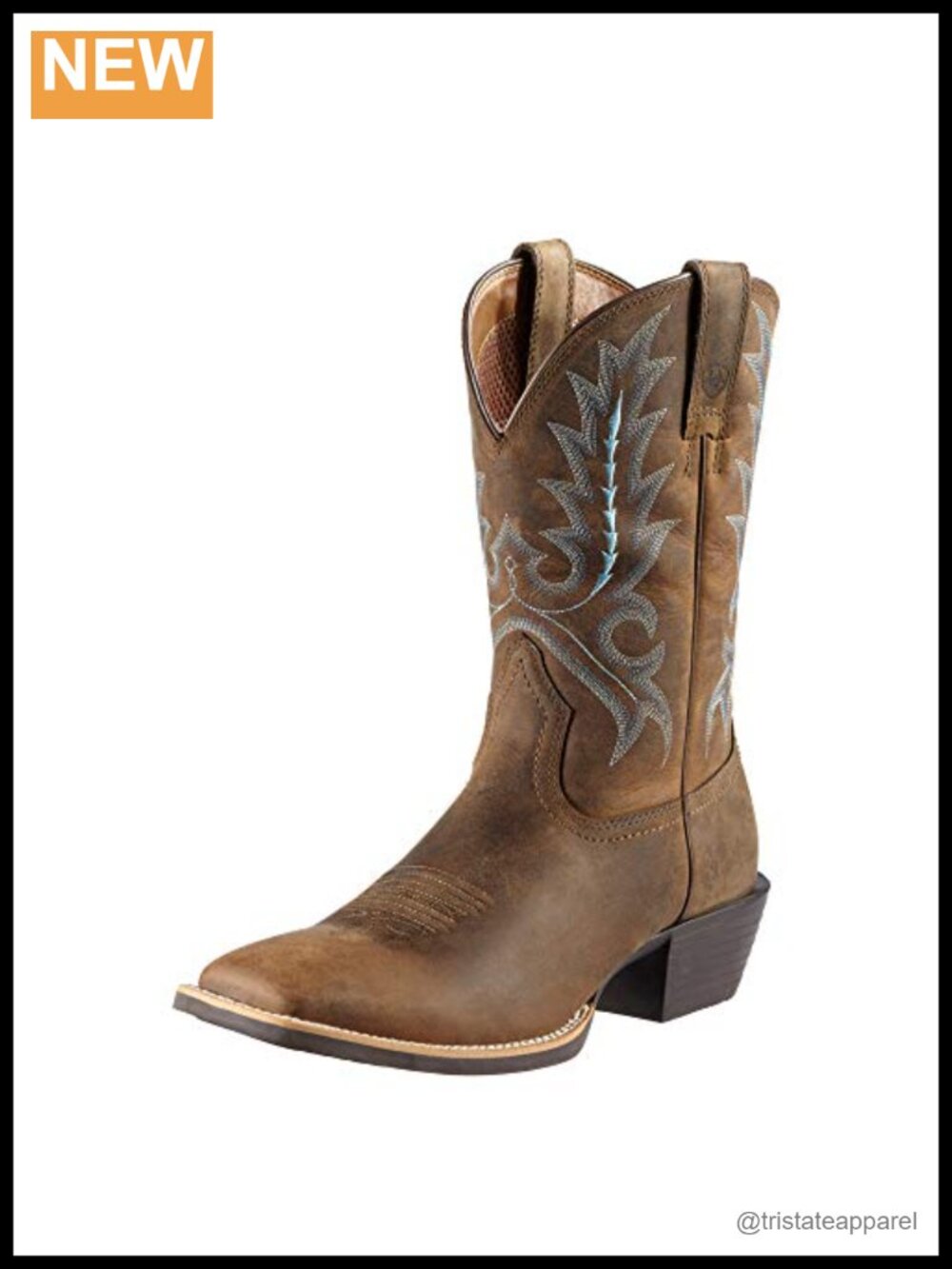 Full-Grain Leather Western Boot Square Toe Comfort Work Pull-On
